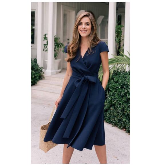 GAL MEETS GLAM COLLECTION Audrey Wrap Dress Size 4 - Picture 1 of 10